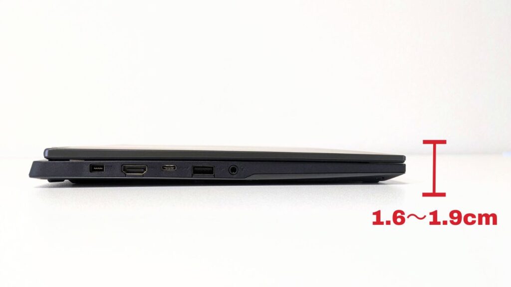 ASUS TUF Gaming A14 FA401KM　高さ測定画像