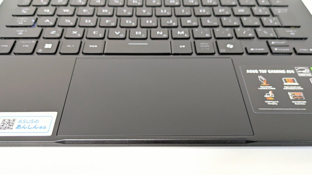 ASUS TUF Gaming A14 FA401KM　タッチパッド