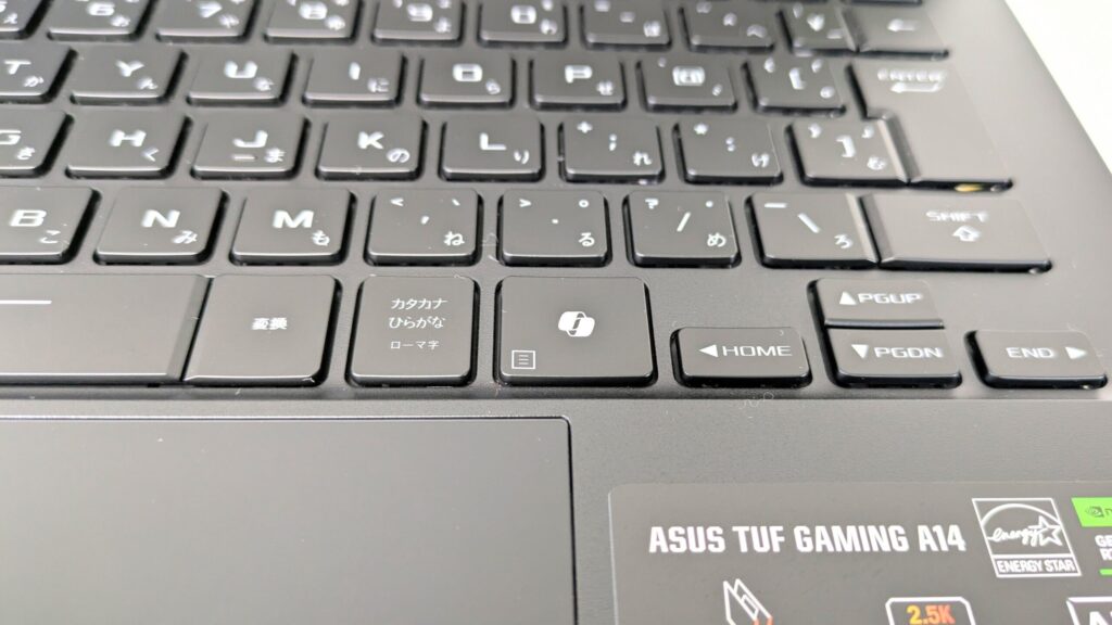 ASUS TUF Gaming A14 FA401KM　Copilotキー