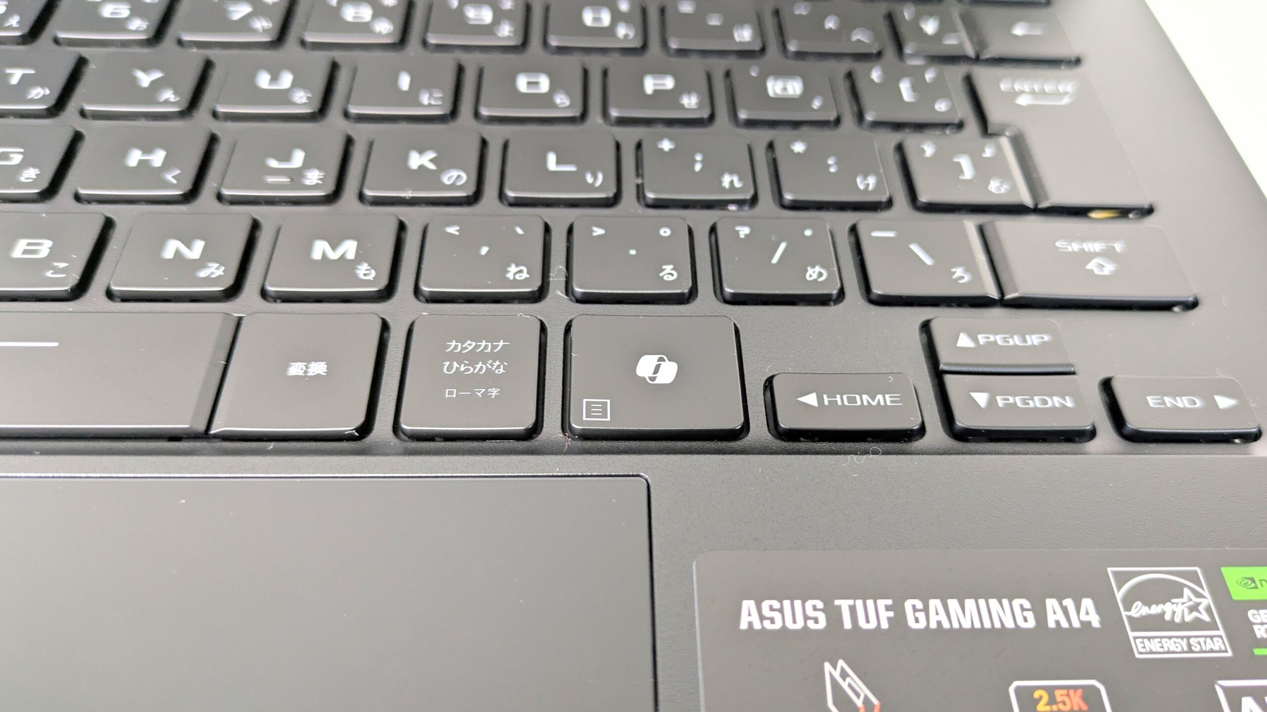 ASUS TUF Gaming A14 FA401KM　Copilotキー