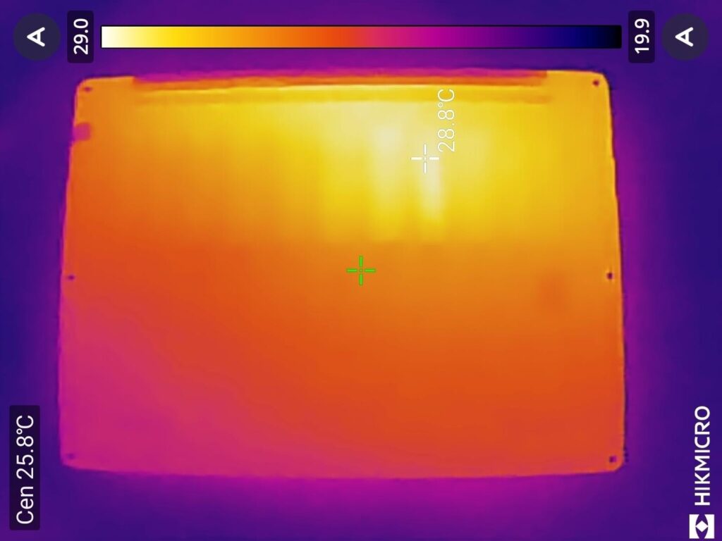 ASUS ExpertBook P3（PM3406CKA）　　裏面温度